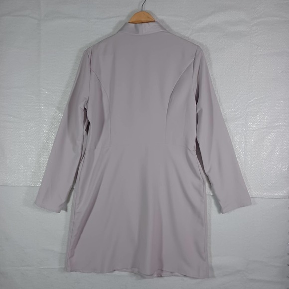 Asos Size US 10 Tuxedo Jacket Blazer Style Wrap Dress Light Silver Lavender NEW - Picture 4 of 10